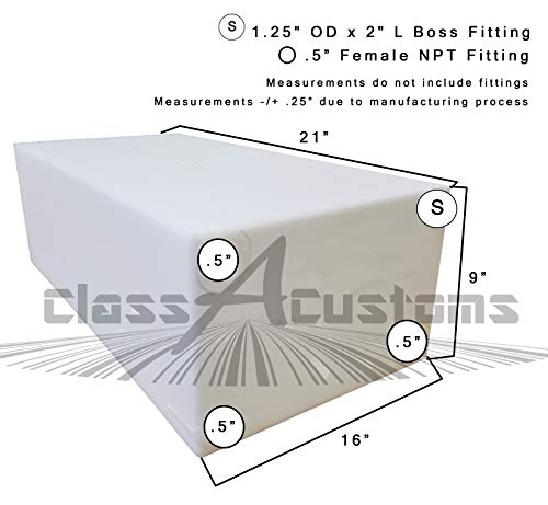 Class A Customs | T-1300-Sp | One (1) Spouted 13 Gallon Rv Fresh And Gray Water Holding Tank Rv Concession #TOP1