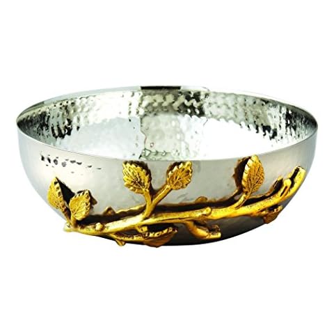 Elegance 6.5-Inch Hammered Stainless Steel Salad Bowl Cover