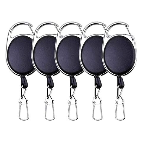 HiBD Fishing Zinger Retractor 5 Pieces with 360 Degree Swivel Buckle for Fishing Climbing Hiking Outdoor Sports Cover