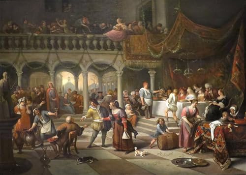 Imagen en lienzo de Jan Havickszoon Steen, arte de pared 60x90cm para salón