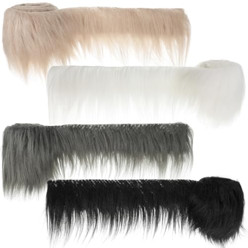 Rubans en fourrure synthétique Alipis pour couture et DIY - 4 pièces