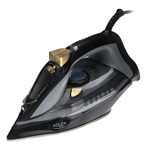 Adler Europe Dampfbügeleisen 3000W | bügeleisen dampf 5 Funktionen: Vertikales Bügeln, Dampfstoß 80g/min, Trockenbügeln | 4 Schutzsysteme | Bügeleisen mit Abschaltautomatik | Wassertank 350ml