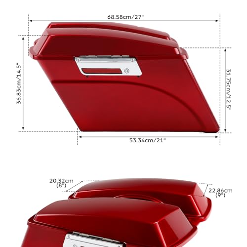 Alforjas rígidas con llave para Harley Davidson 1994-2013 rojo miniatura 3