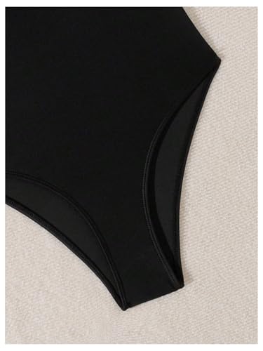 WDIRARA Women's Bowknot Strapless One Piece Swimsuit Colorblock Bandeau Bathing Suit with Removable Strap4