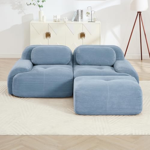 Image of Corduroy Modular Sectional Sofa, Oversized Cloud Couches for Living Room