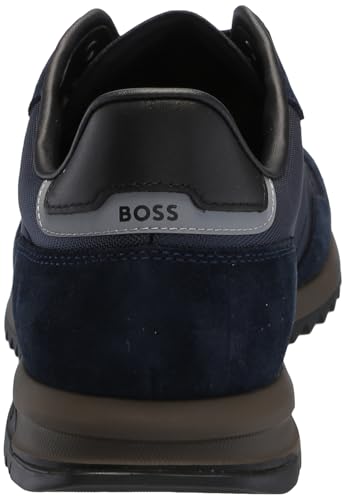 Image of BOSS Men's Zayn Low Profile Suede Leather Two Tone Sneaker