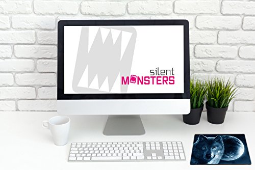 Tappetino Mouse 24 x 20 cm piccolo, Lupo, con Bordo Cucito, Durevoli, antiscivolo e silenzioso, gioco, ufficio, casa, lavabile, arrotolabile, Tappetini per il Gaming Mousepad - Mousepad - Immagine 1