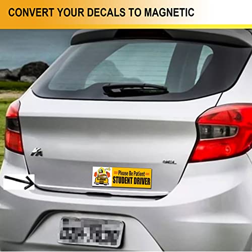 4Pcs 12" X 4" Bumper Sticker Magnets, Flexible Magnetic Bumper Sticker Sheet With Self Adhesive, Turn Any Decal Into A Magnet #TOP5