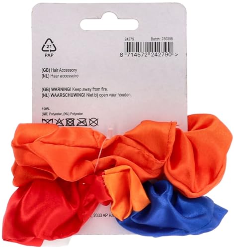 Folat 24279 Dutch Kingsday European Football Championship Hair Scrunchies Orange/Red/White/Blue, Pack of 2, Multicoloured - Image 3