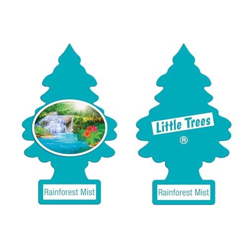 Image of Little Trees Rainforest Mist Air Freshener | Fresh Green & Floral Fragrance | Iconic Tree Hanging Design | For Car, Home, Wardrobe | Imported from USA