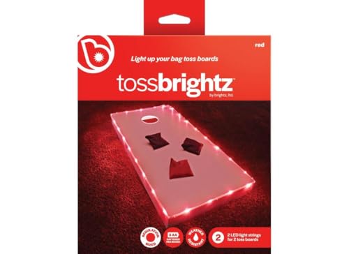 Brightz TossBrightz Red Led Cornhole Lights Led Corn Hole Lights Cornhole Led Lights for Hole and Board Corn Hole Board Light Kit Light Up Cornhole Set Glow in The Dark Cornhole Board