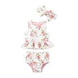 Mud Pie Girls' Rose Reversible Swimsuit, Pink, 4T
