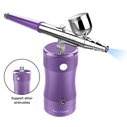 Gocheer Mini Airbrush Kit with Compressor USB Charging Single Action Cordless Airbrush Gun
