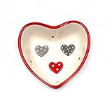 Dimensions 10 x 10 x 3.5 cm Vide Poche Coeur à motifs Coeurs et Pois - rouge