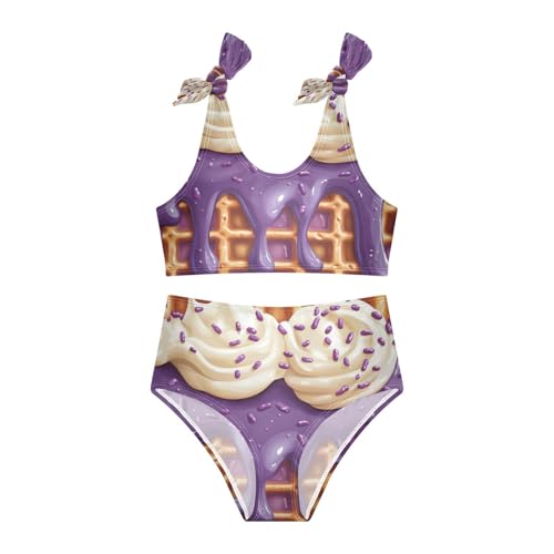 Milk Burgundy Purple Ice Cream Girls Tankini Swimsuit Kids Bikini Sets 2 Pcs Bathing Suit 3T3