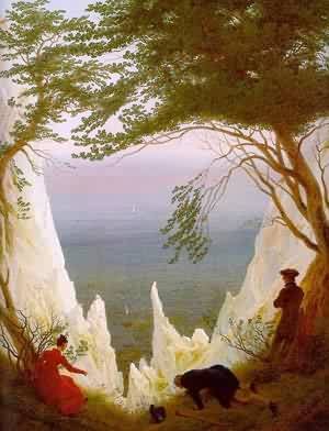 Peinture à l'huile Chalk Cliffs de Rugen de Friedrich pour sublimer la déco de votre salon