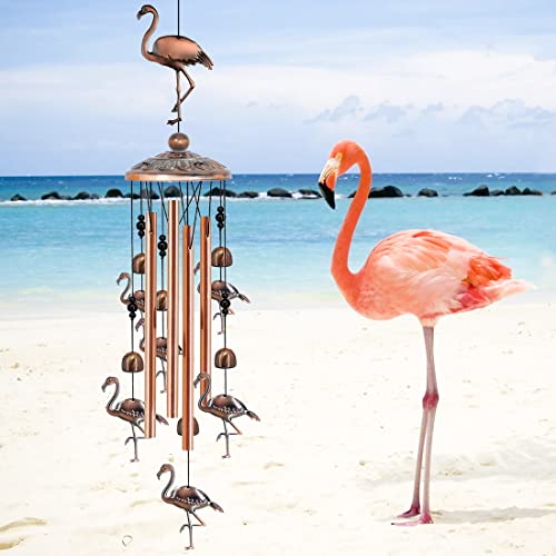 Image of BAOXUE Flamingo Wind Chimes for Outside, Flamingo Gifts for Women