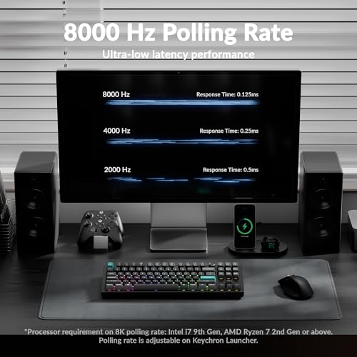 Image of Keychron Q3 Ultra Wireless Mechanical Keyboard 8KHz Polling Rate, TKL 2.4G /Bluetooth 5.3 /Wired Up to 660 Hours Long Battery Life, Hot-Swappable Aluminum RGB Gaming ZMK for Mac /Windows /Linux-Black