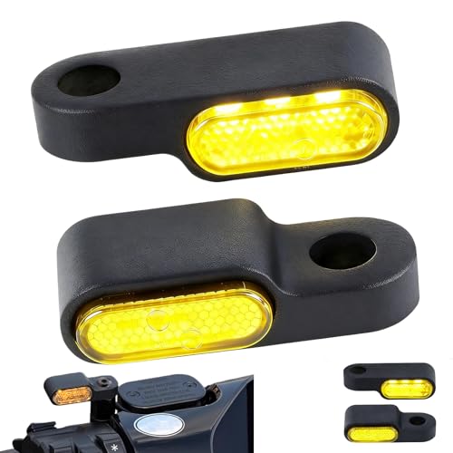 Intermitentes Moto 12V LED Universales 2 Piezas E24 Homologados IP67 Impermeables Señal de Giro Indicadores Direccionales Mini Aluminio Fundido para Motocicleta Scooter Quad ATV Café Racer Custom Nake