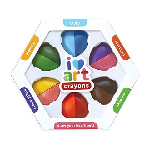 OOLY, I Heart Art, Erasable Crayons, Twistable Kids Coloring Kit, 12 Bright Colors - Ages 3+ Cover
