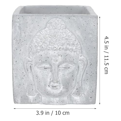 Pot de fleurs Bouddha en ciment, cadeau idéal déco maison - 5