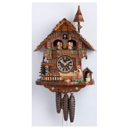 Cuckoo Clock Black Forest House, Turning Mill-Wheel HO 6777T