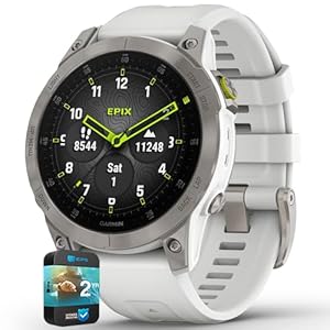 Garmin 010-N2582-20 Epix Gen 2 Premium Active Smartwatch 47 mm White Titanium (Renewed) Bundle with 2 YR CPS Enhanced Protection Pack