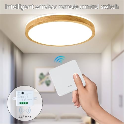 Wireless Light Switch Kit Remote Control Light Switch for Lamp Wireless Light Remote Control Light Switch No Wiring Switch Kit No Wiring Required Includes 1 Remotes and 1 Receiver - Image 2