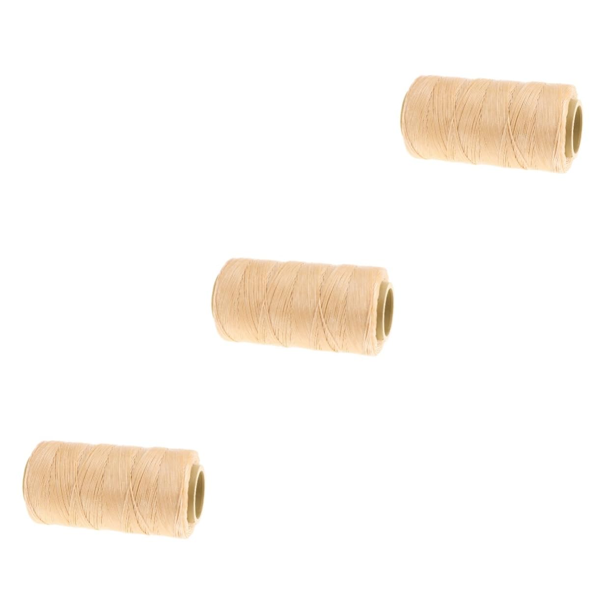 NUOBESTY 3pezzi Filo Cerato Piatto Per Cucire Pelle Filo Da Cucito Cera Resistente Per Progetti Riparazioni e Creazioni Pelle Misura Standard Colore Giallo No
