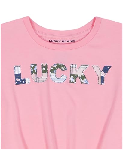 Image of Lucky Brand Girl's Short Sleeve Graphic T-Shirt, Tagless Cotton Tee with Fun Designs