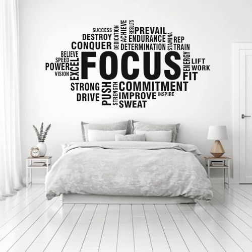 Image of Pvc Focus Word Office - Inspirational - Motivational - Quotes - Wall Sticker for Kids Room, Living Room, School, Library, Gym (Size - 65CM X 125CM), self-adhesive