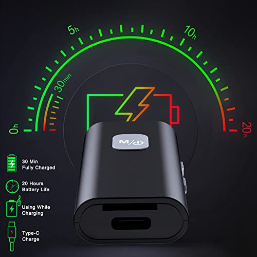 Auxiliary Bluetooth Adapter For Car, Nouskau Wireless Audio Bluetooth Receiver With Built-In Mic, 3.5Mm Jack Aux Adadpter For Home Stereo/Wired Headphones/Speaker, 20 H Battery Life, Tf Card Playable #TOP6