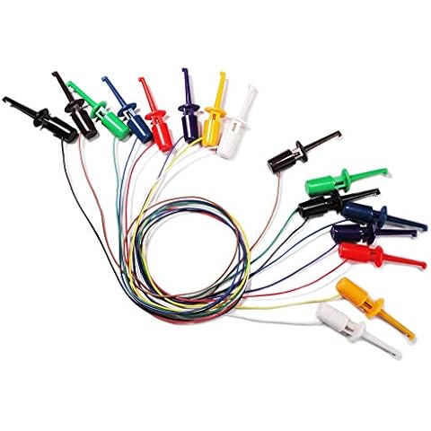 BrightTea Mini SMD Ic Single Hook Clip Electronics MiniGrabbers to MiniGrabbers Wire Lead Test 8 Pairs Packing Cover