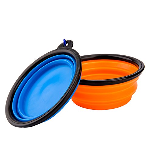 Luxebell 2-Pack Pliable Gamelles de Voyage/Dog Bowl/Bol à Eau ou à Alimentation en Silicone Portable pour Chien Chiot Chat et les Animaux de Compagnie Cover
