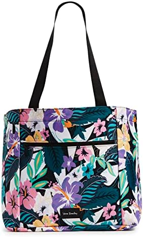 Vera Bradley Women's Recycled Lighten Up Reactive Drawstring Family Tote Bag, Island Floral, One Size