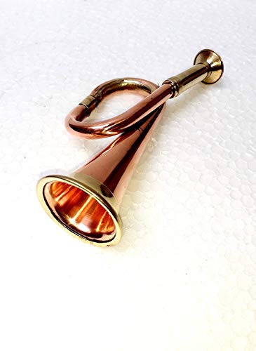 Vimal 4 Inch Antique Copper and Brass Hunting Horn