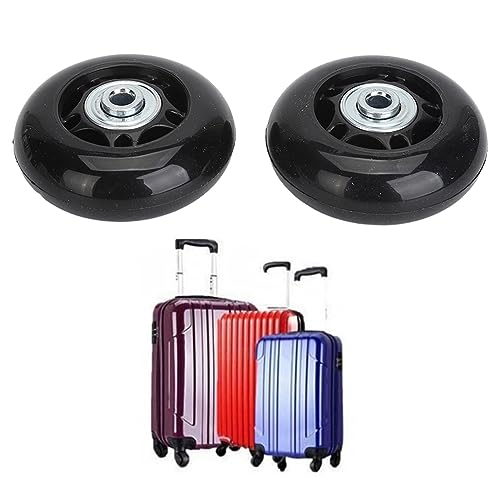 Luggage Suitcase Replacement Wheels, 2Pcs Luggage Suitcase Replacement Wheels Universal Rubber Swivel Caster Wheels Bearings Repair Kits with Installation Tool (64x24mm / 2.5x0.9in)2