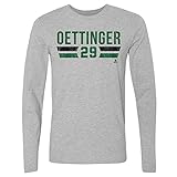500 LEVEL Jake Oettinger Long Sleeve Tee (Long Sleeve, X-Large, Heather Gray) - Jake Oettinger Dallas Font