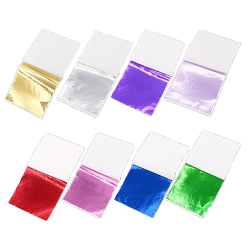BEBEMOKO 9x9cm Gold Foil Sheets for Crafts 400pcs Art Foil Paper Imitation Leaf Sheets
