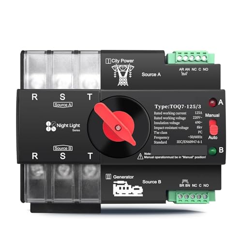 ATS 3P 125A commutateur de transfert automatique triphasé 220V inverseur source de secours