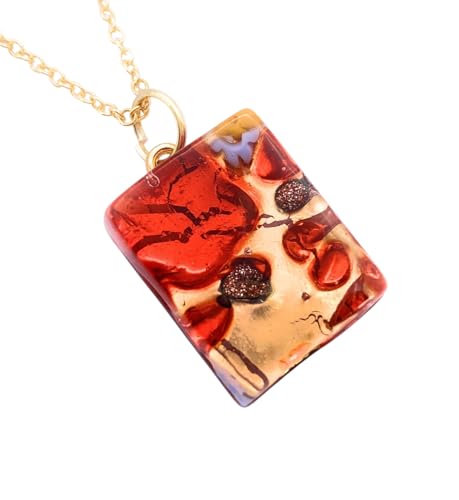 Pendentif en verre vénitien fait main avec feuille d'or 2 cm