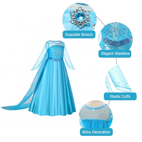 Foierp 60-TAGE-VERSAND Elsa Dress Up For Girls Princess Frozen Princess Dresses For Kids Snow Queen Fancy Costume Halloween Chirstma Cosplay Birthday Party thumb #2