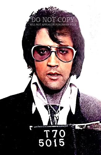 Elvis Presley Mugshot Art 28x43 cm - Photo peinte de collection 1970