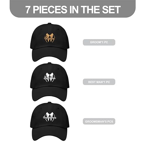 Image of LADY&HOME Bachelor /Bachelorette Party Baseball Hats Set, Embroidered Adjustable Cotton Truck Caps