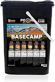 Peak Refuel Basecamp Bucket | Premium Freeze Dried Variety Meal Pack | Backpacking and Camping Food | 100% Real Meat | High Protein and Calories | MRE | 24 Servings (Basecamp 2.0)