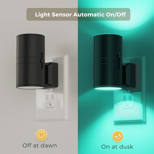 Image of L LOHAS LED Night Light with Remote, Night Lights Plug into Wall, RGB Color Changing Nightlight with Light Sensor, Nightlights for Kids Gifts Halloween Christmas Party Hallway Bedroom Kids Room,1 Pack