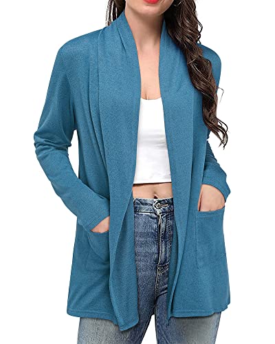 Image of ULTRANICE Cardigan Sweaters Womens Fashion 2025 Spring Lightweight Long Sleeve Casual Tops Clothes Outfits with Pockets