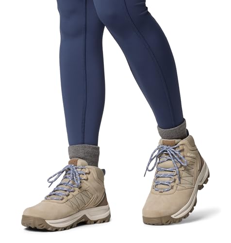 Columbia Womens Transverse Suede Waterproof Hiking Boot, Canvas Tan/New Moon, 9 Wide