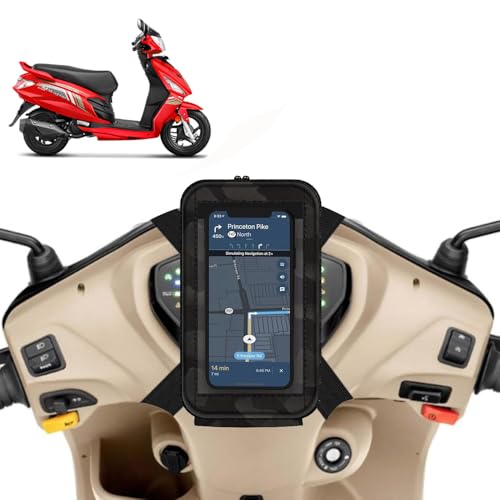 Image of Universal Mobile Holder /Stand /Mount Pouch for Scooters Scooty for Maestro Edge (Black