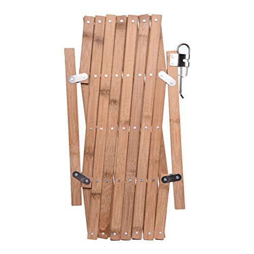HEEPDD Puerta Interior de Madera para Perros, Barrera de Seguridad de Madera Ajustable Retráctil para Perros, Conejos, Animales Pequeños con Fácil Instalación, Diseño Escalable para (Colores variados)